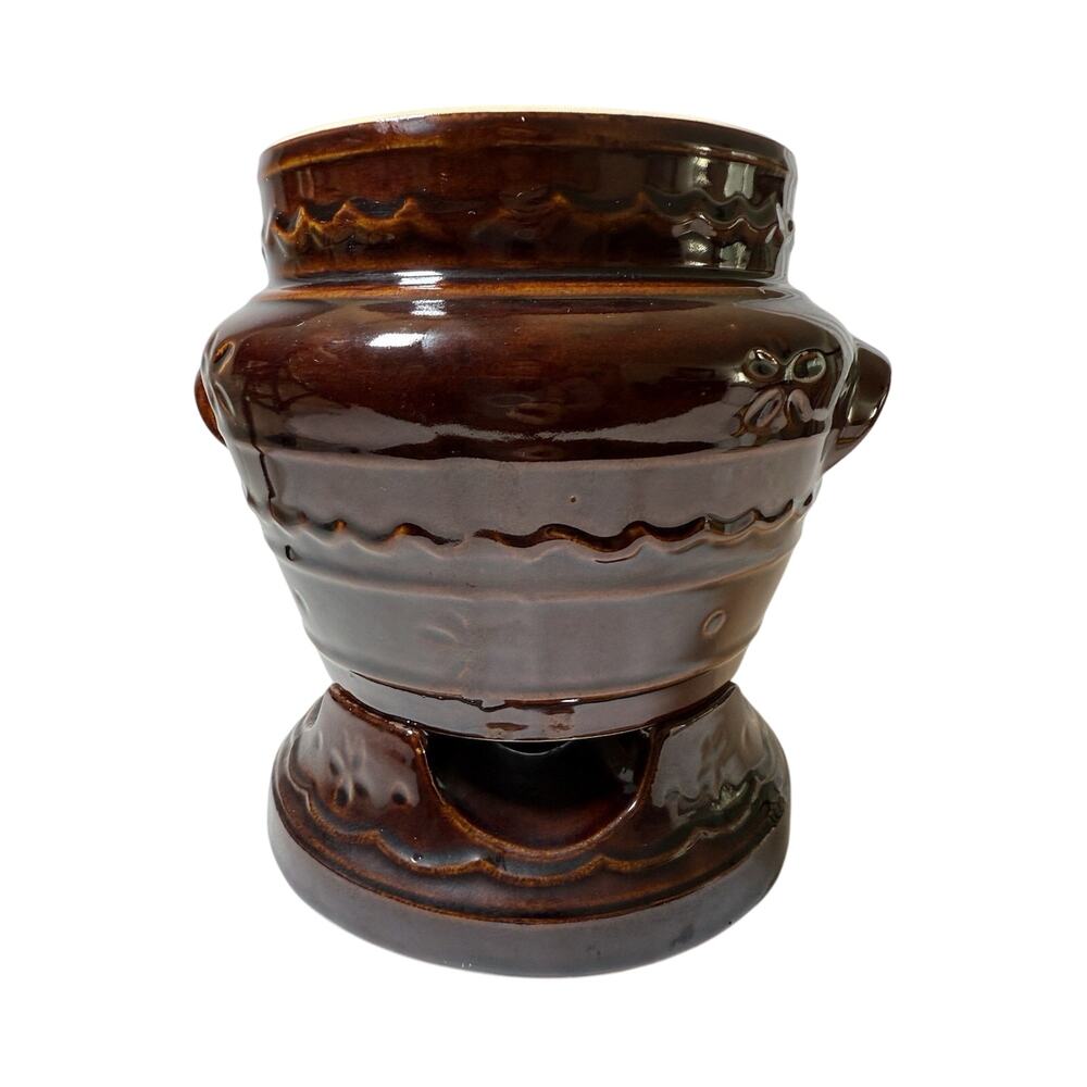 Marcrest Oven Proof Stoneware Mixing Bowl Set 2pc Brown 7" W 7" H without Lid